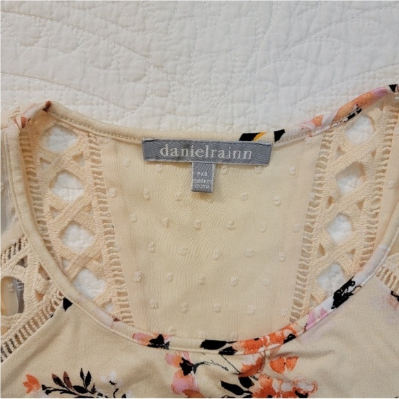 Daniel Rainn Petite XS Lace Tank Top Cream Pink Orange - Picture 5 of 12